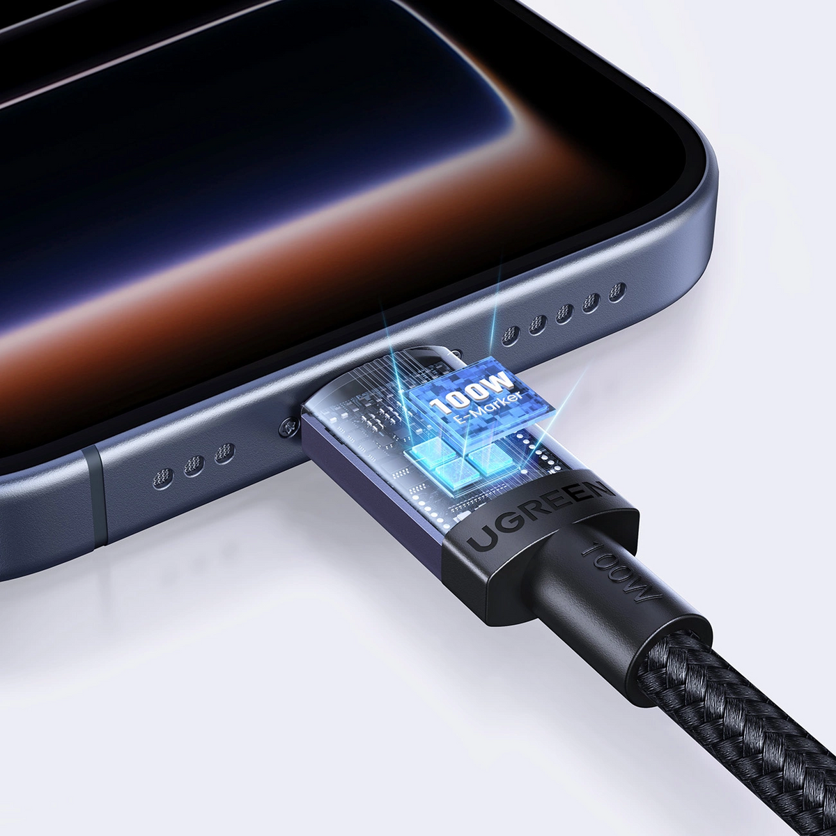 Cablu Date si Incarcare USB-C - USB-C UGREEN, 100W, 2m, Negru