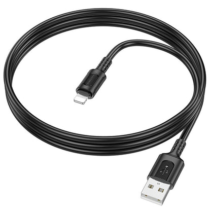 Cablu Date si Incarcare USB-A - Lightning Borofone BX111 Feliz, 18W, 1m, Negru