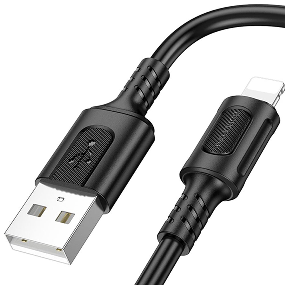 Cablu Date si Incarcare USB-A - Lightning Borofone BX111 Feliz, 18W, 1m, Negru