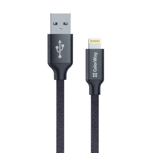 Cablu Date si Incarcare USB-A - Lightning ColorWay CW-CBUL004, 18W, 1m, Negru