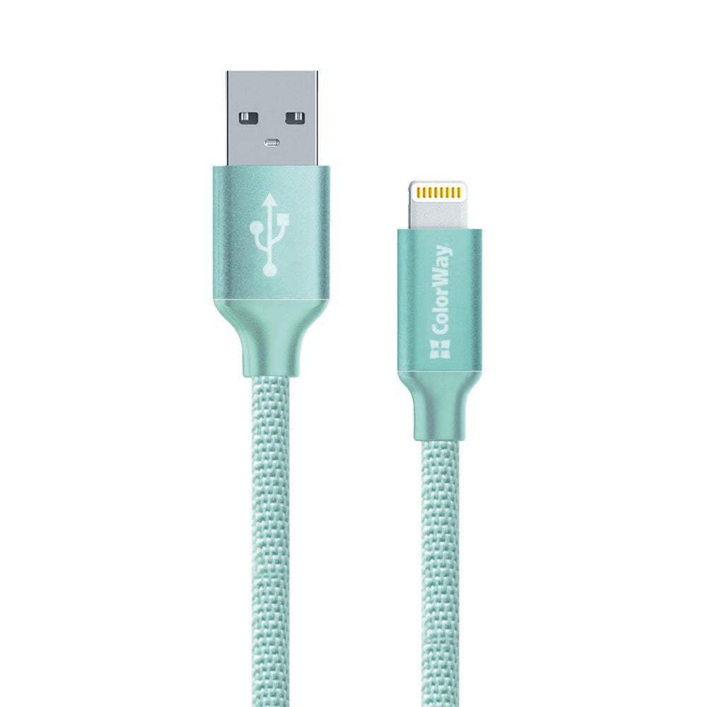 Cablu Date si Incarcare USB-A - Lightning ColorWay CW-CBUL004, 18W, 1m, Verde