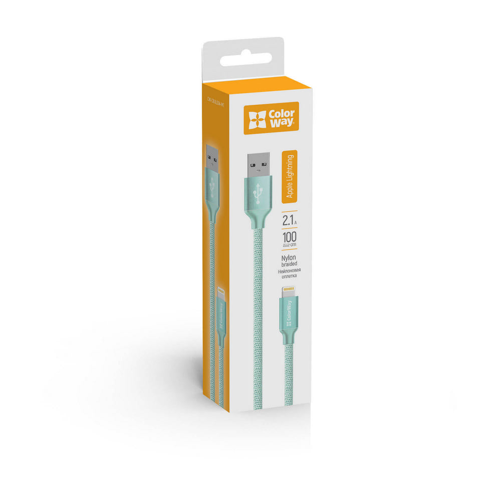 Cablu Date si Incarcare USB-A - Lightning ColorWay CW-CBUL004, 18W, 1m, Verde