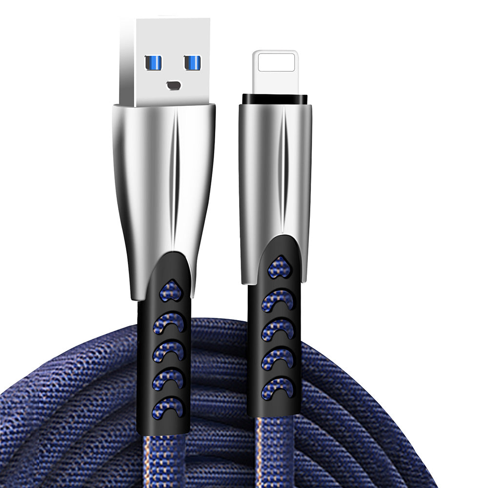 Cablu Date si Incarcare USB-A - Lightning ColorWay CW-CBUL010, 18W, 1m, Albastru