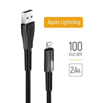 Cablu Date si Incarcare USB-A - Lightning ColorWay CW-CBUL035, 18W, 1m, Negru