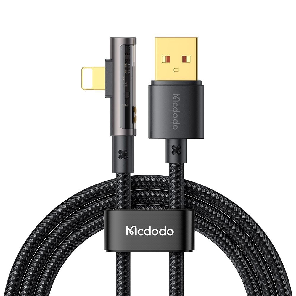 Cablu Date si Incarcare USB-A - Lightning McDodo CA-3510 Angled, 18W, 1.2m, Negru
