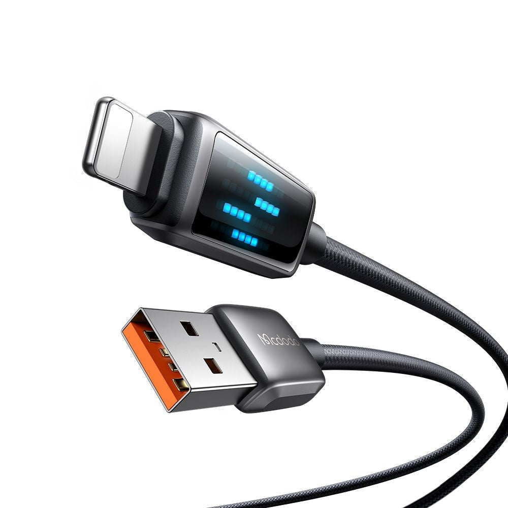 Cablu Date si Incarcare USB-A - Lightning McDodo CA-5250 Display, 18W, 1.2m, Negru