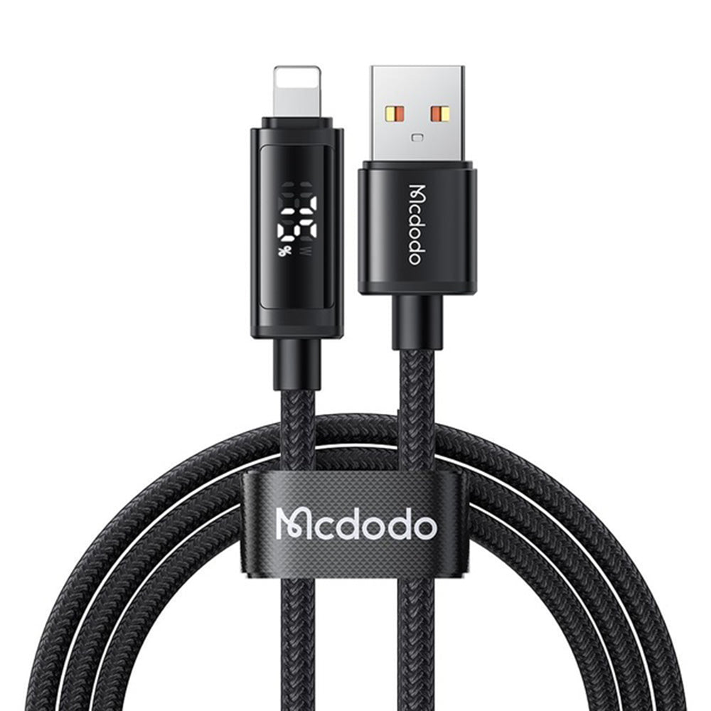 Cablu Date si Incarcare USB-A - Lightning McDodo CA-7970 Display, 18W, 1.2m, Negru