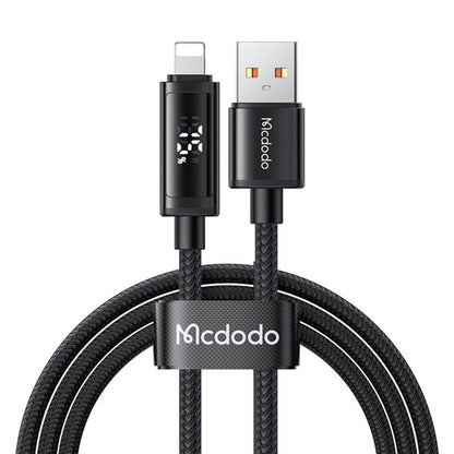 Cablu Date si Incarcare USB-A - Lightning McDodo CA-7970 Display, 18W, 1.2m, Negru