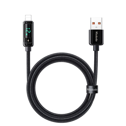 Cablu Date si Incarcare USB-A - Lightning McDodo CA-9940 Display, 12W, 1.2m, Negru