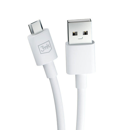 Cablu Date si Incarcare USB-A - microUSB 3MK Hyper, 18W, 1.2m, Alb