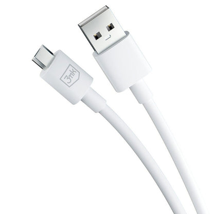 Cablu Date si Incarcare USB-A - microUSB 3MK Hyper, 18W, 1.2m, Alb