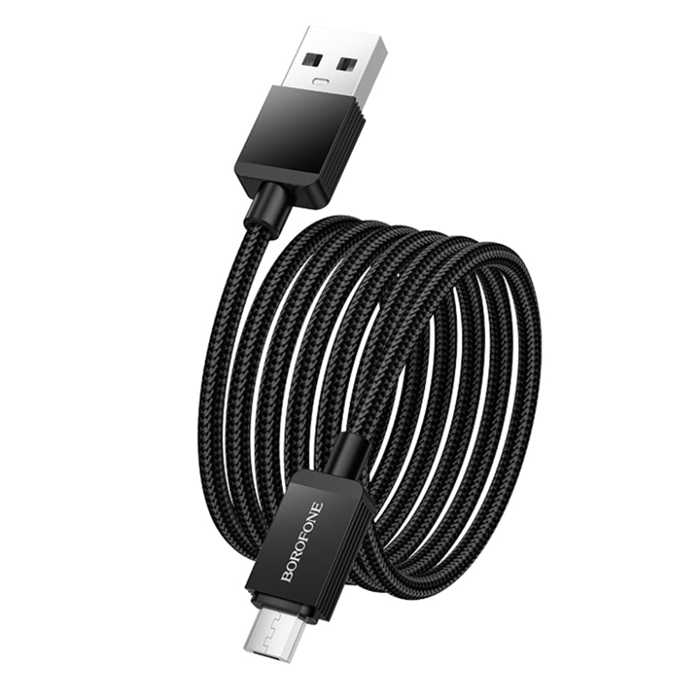 Cablu Date si Incarcare USB-A - microUSB Borofone BX120 Placer, 18W, 1m, Negru