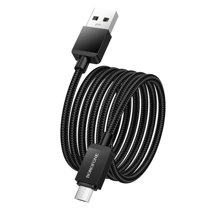 Cablu Date si Incarcare USB-A - microUSB Borofone BX120 Placer, 18W, 1m, Negru