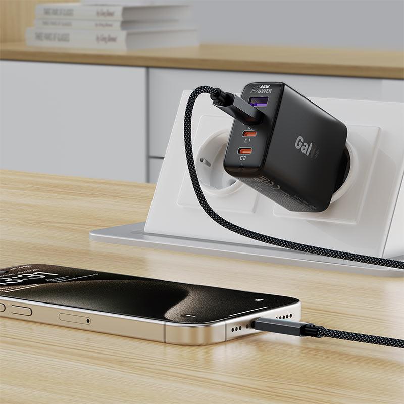 Cablu Date si Incarcare USB-A - USB-C Acefast C19-04, 18W, 1.2m, Negru