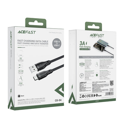 Cablu Date si Incarcare USB-A - USB-C Acefast C8-04, 18W, 1.2m, Negru