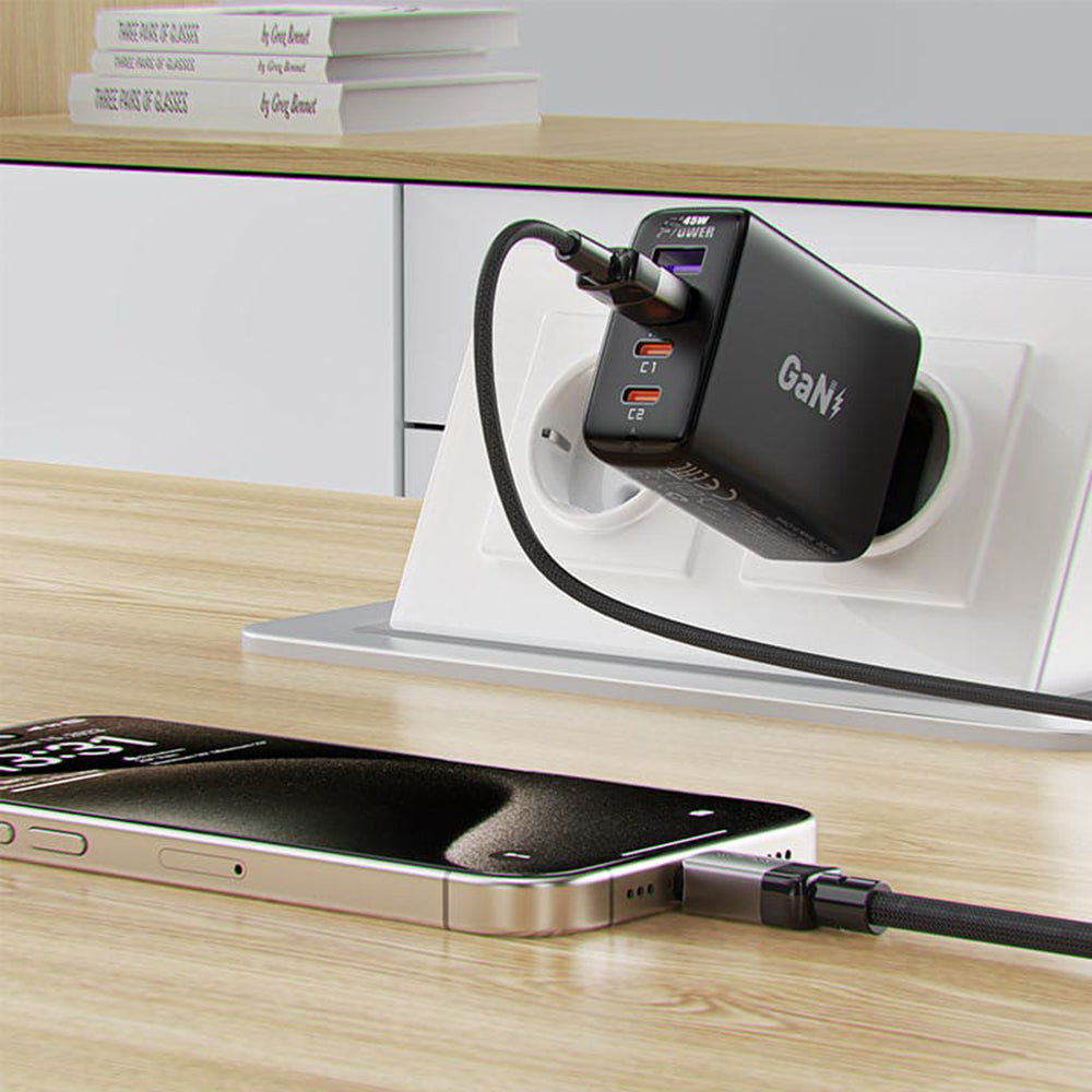 Cablu Date si Incarcare USB-A - USB-C Acefast C9-04, 18W, 1.2m, Negru