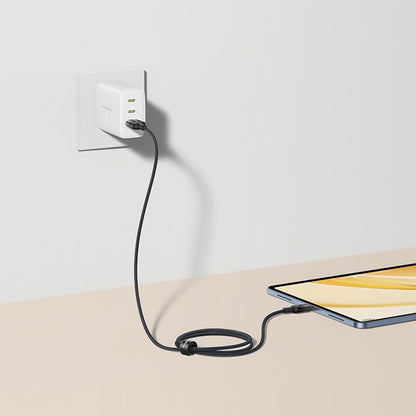 Cablu Date si Incarcare USB-A - USB-C Baseus Discolor, 100W, 2m, Albastru Verde E0418500