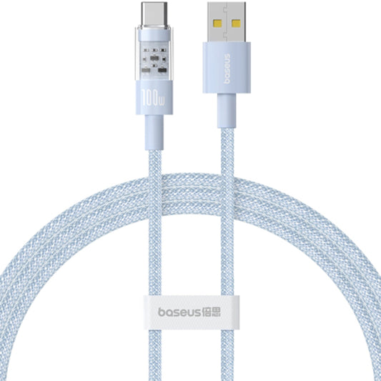 Cablu Date si Incarcare USB-A - USB-C Baseus Gem, 100W, 1m, Bleu P10373002311-00