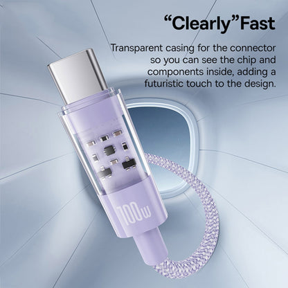 Cablu Date si Incarcare USB-A - USB-C Baseus Gem, 100W, 1m, Mov P10373002511-00