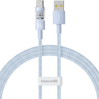 Cablu Date si Incarcare USB-A - USB-C Baseus Gem, 100W, 2m, Bleu P10373002311-01