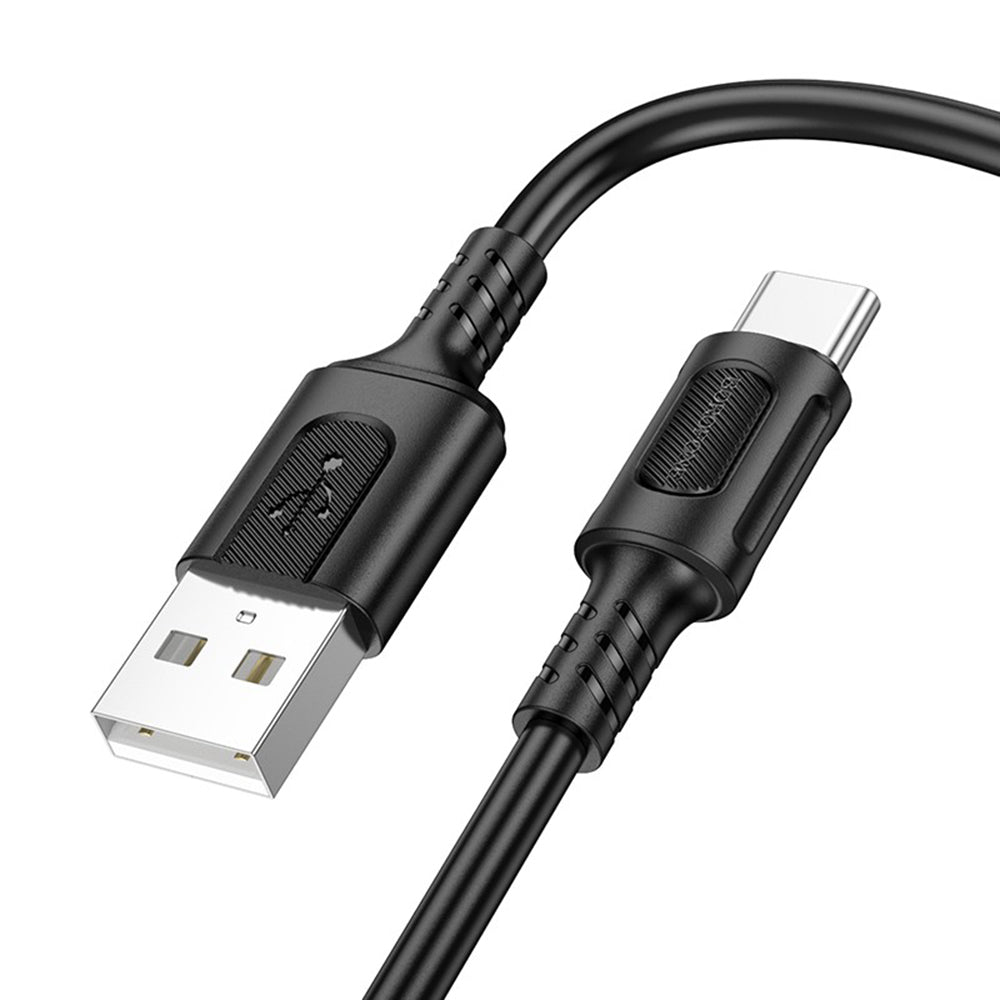 Cablu Date si Incarcare USB-A - USB-C Borofone BX111 Feliz, 20W, 1m, Negru