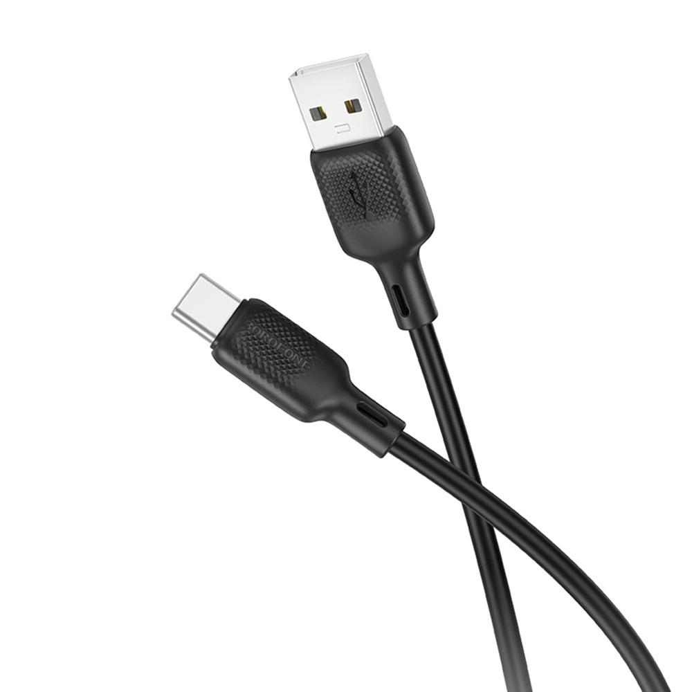 Cablu Date si Incarcare USB-A - USB-C Borofone BX113 Lenny, 18W, 1m, Negru