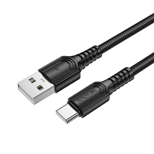 Cablu Date si Incarcare USB-A - USB-C Borofone BX116 Certain, 18W, 1m, Negru