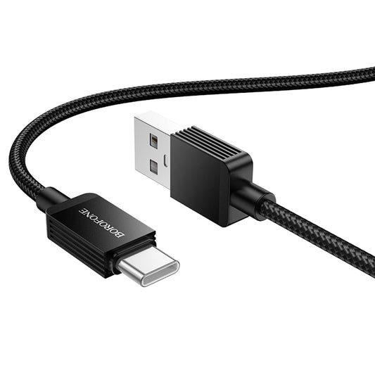 Cablu Date si Incarcare USB-A - USB-C Borofone BX120 Placer, 18W, 1m, Negru