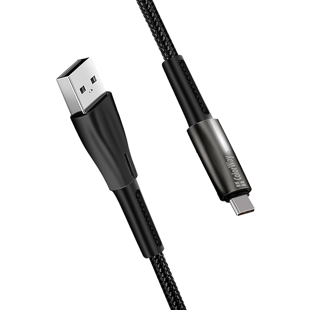 Cablu Date si Incarcare USB-A - USB-C ColorWay CW-CBUC035, 18W, 1m, Negru