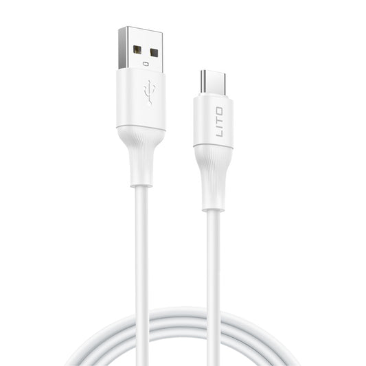 Cablu Date si Incarcare USB-A - USB-C Lito LD06T, 18W, 1m, Alb
