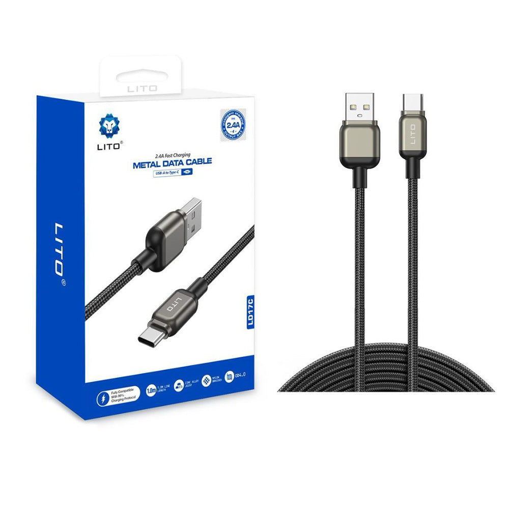 Cablu Date si Incarcare USB-A - USB-C Lito LD17, 18W, 1m, Negru