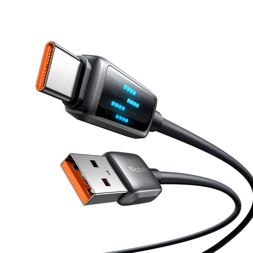 Cablu Date si Incarcare USB-A - USB-C McDodo CA-2350 Display, 100W, 1.2m, Negru