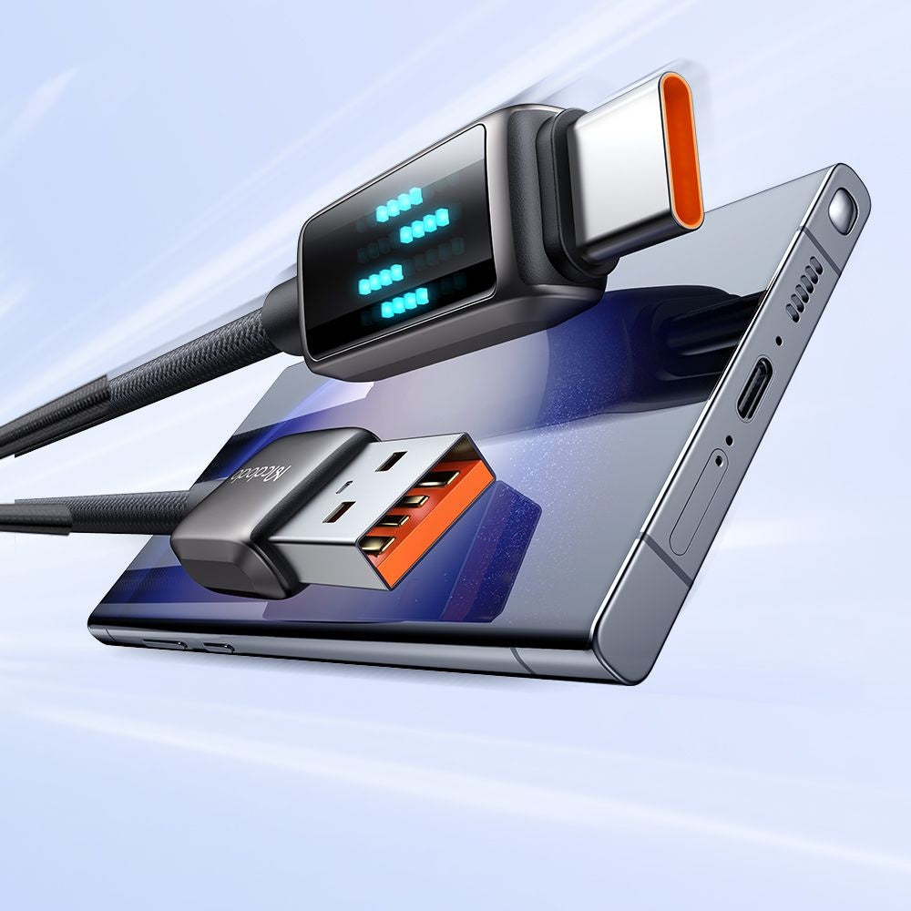 Cablu Date si Incarcare USB-A - USB-C McDodo CA-2350 Display, 100W, 1.2m, Negru