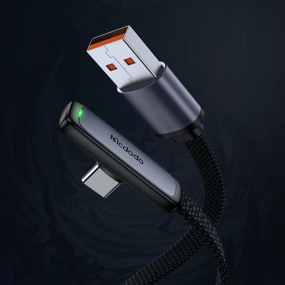 Cablu Date si Incarcare USB-A - USB-C McDodo CA-3340 Angled, 100W, 1.2m, Negru