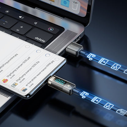 Cablu Date si Incarcare USB-A - USB-C McDodo CA-3630 Display Auto Power Off, 66W, 1.2m, Negru