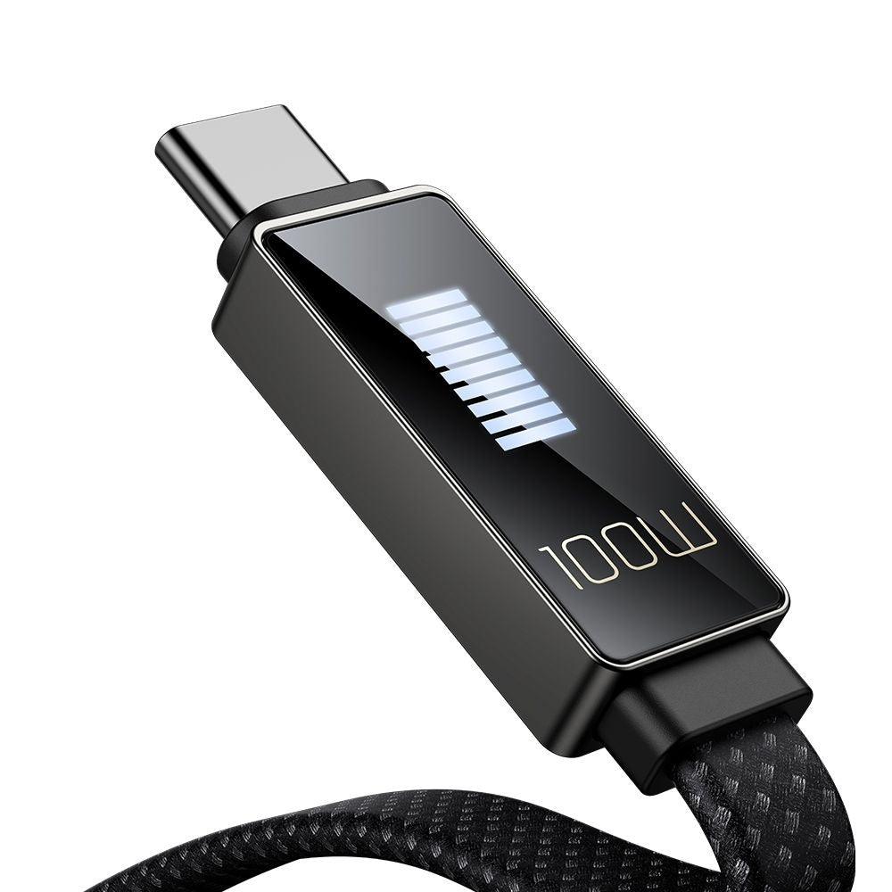 Cablu Date si Incarcare USB-A - USB-C McDodo CA-4980 Rythm Display, 100W, 1.2m, Negru