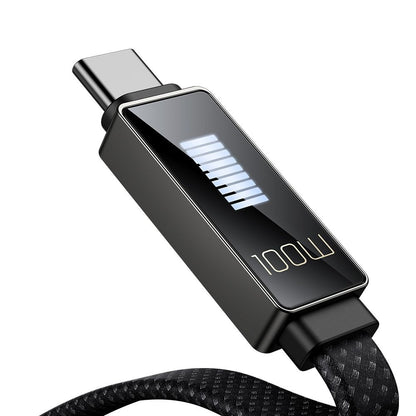 Cablu Date si Incarcare USB-A - USB-C McDodo CA-4980 Rythm Display, 100W, 1.2m, Negru