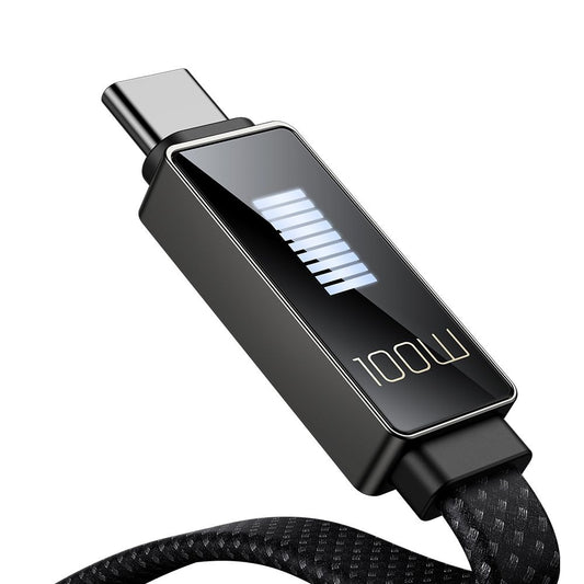 Cablu Date si Incarcare USB-A - USB-C McDodo CA-4980 Rythm Display, 100W, 1.2m, Negru