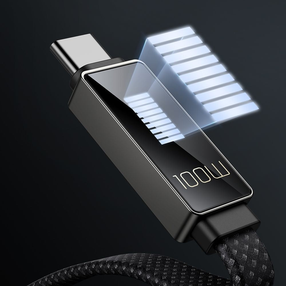 Cablu Date si Incarcare USB-A - USB-C McDodo CA-4980 Rythm Display, 100W, 1.2m, Negru