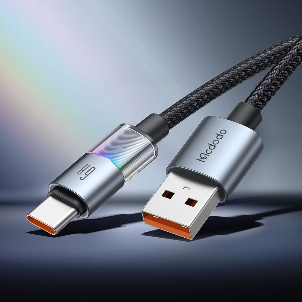Cablu Date si Incarcare USB-A - USB-C McDodo CA-8180 Colorful, 66W, 1.2m, Negru