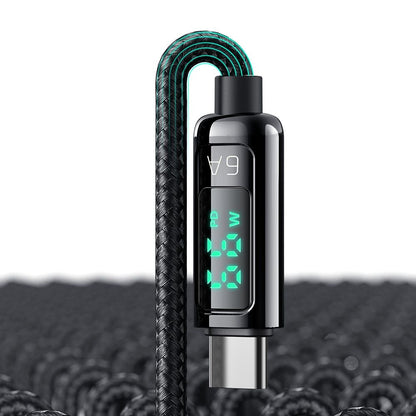 Cablu Date si Incarcare USB-A - USB-C McDodo CA-8690 Display, 66W, 1.2m, Negru