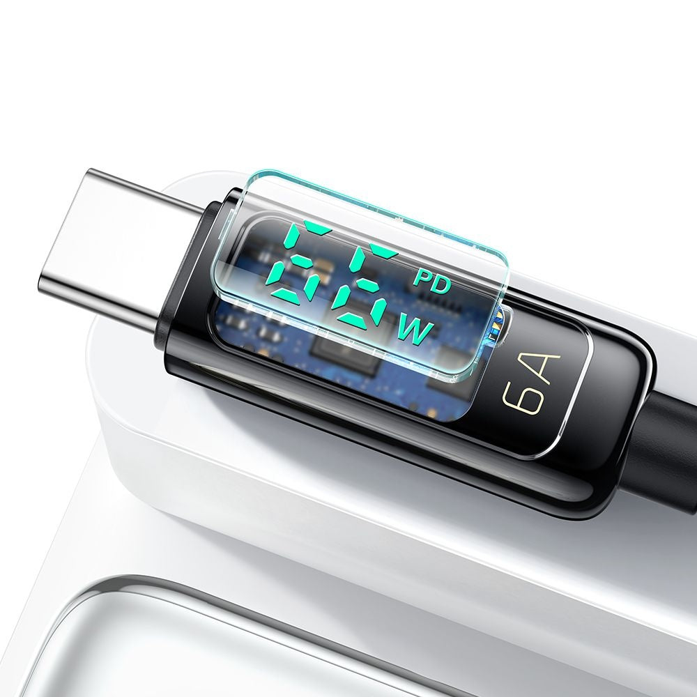 Cablu Date si Incarcare USB-A - USB-C McDodo CA-8690 Display, 66W, 1.2m, Negru