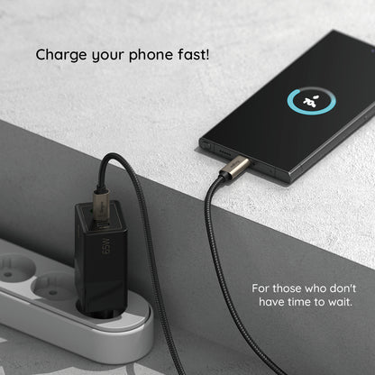 Cablu Date si Incarcare USB-A - USB-C Ringke, 60W, 2m, Negru