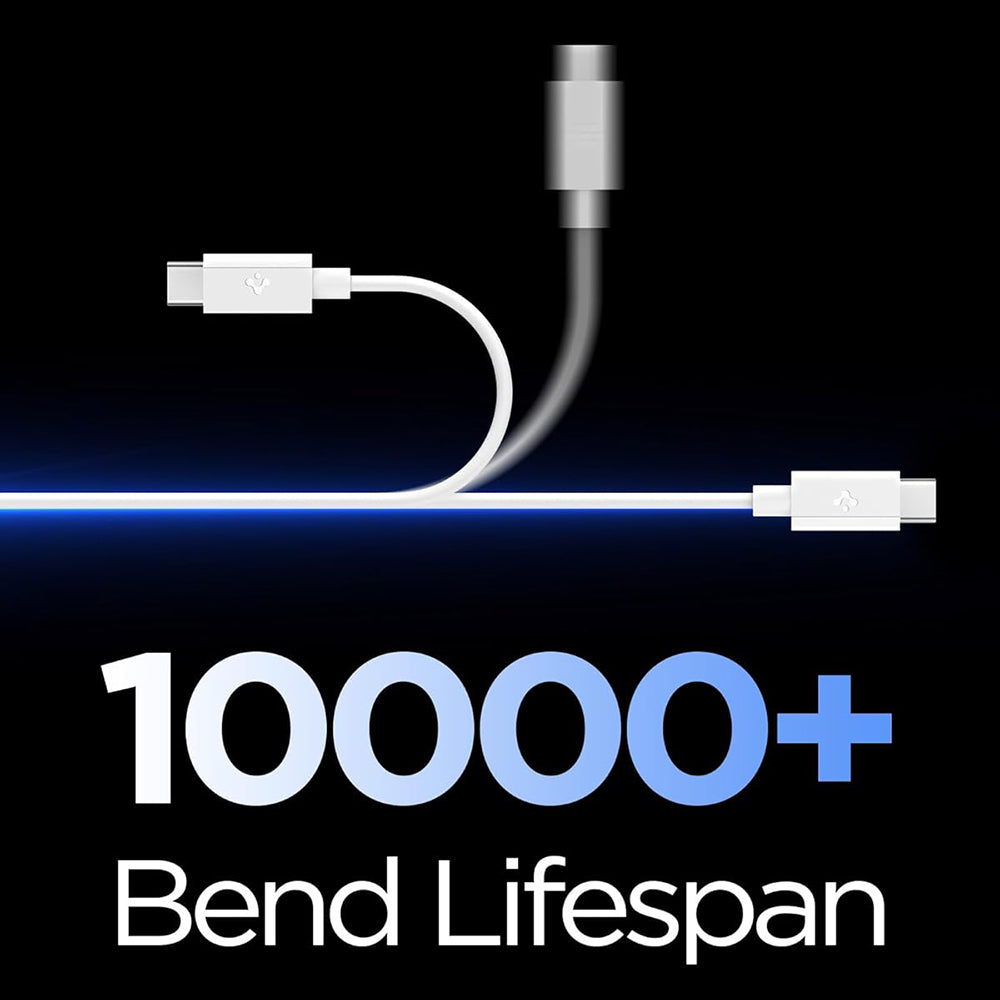 Cablu Date si Incarcare USB-A - USB-C Spigen EB6015AC, 60W, 1.5m, Alb ACA10413