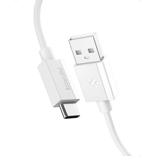 Cablu Date si Incarcare USB-A - USB-C Spigen Essential, 60W, 2m, Alb