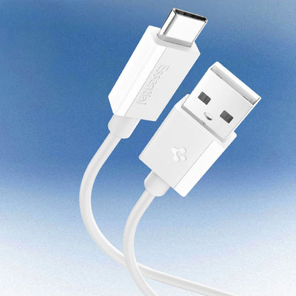 Cablu Date si Incarcare USB-A - USB-C Spigen Essential, 60W, 2m, Alb