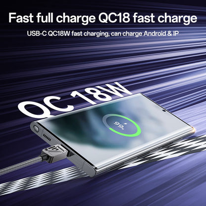 Cablu Date si Incarcare USB-A - USB-C Yesido CA135C, 18W, 1.2m, Negru