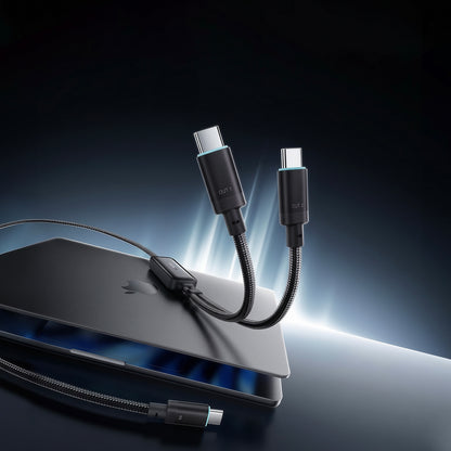 Cablu Date si Incarcare USB-C - 2 x USB-C Cuktech C2C615, 140W, 1.5m, Negru CKC2C615GLBK