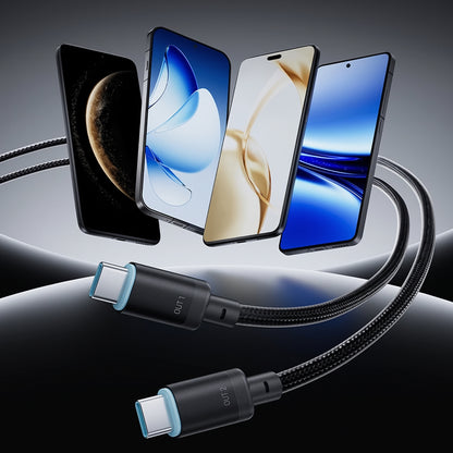 Cablu Date si Incarcare USB-C - 2 x USB-C Cuktech C2C615, 140W, 1.5m, Negru CKC2C615GLBK