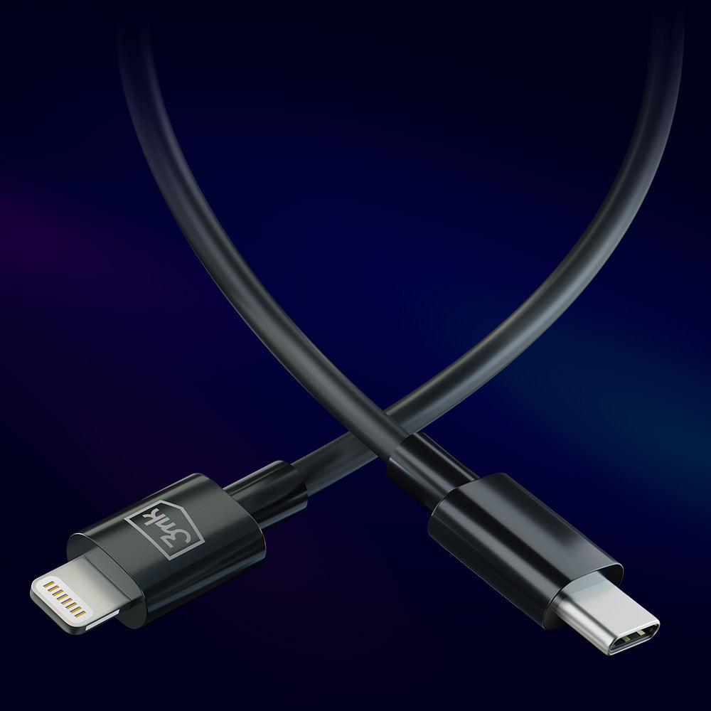 Cablu Date si Incarcare USB-C - Lightning 3MK Hyper, 20W, 1.2m, Alb